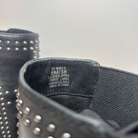 Vince Camuto Basila Studded Leather Ankle Boots Booties Womens Designer Western - Picture 10 of 12